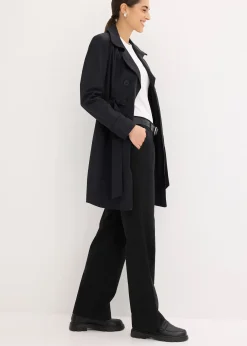 Pantalon tissé en lin et coton