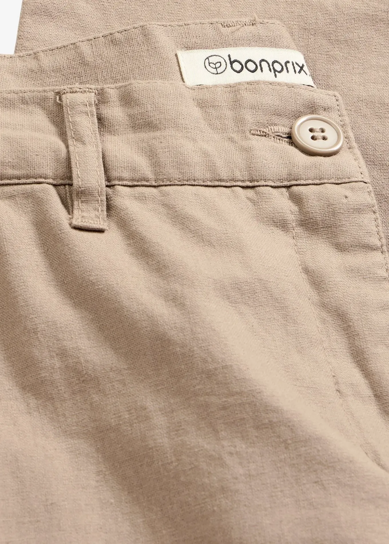 Pantalon tissé en lin et coton