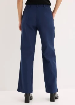 Pantalon tissé en lin et coton