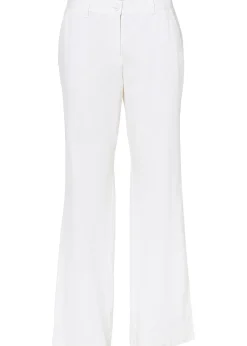 Pantalon tissé en lin et coton