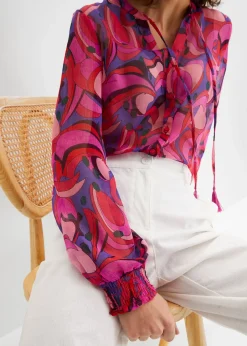 Pantalon tissé en lin et coton