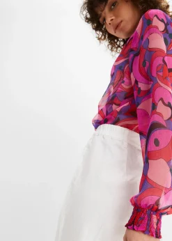 Pantalon tissé en lin et coton