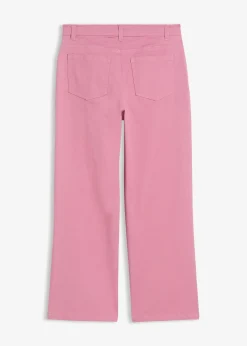 Pantalon twill cropped en coton extensible
