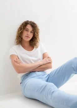 Pantalon twill raccourci look used