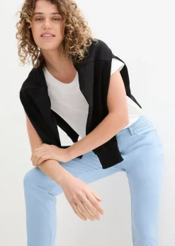 Pantalon twill raccourci look used