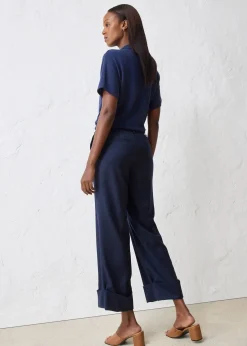 Pantalon évasé avec laine