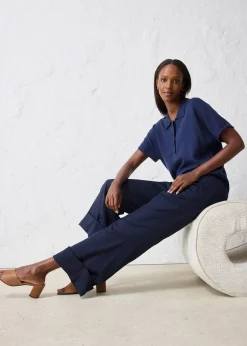 Pantalon évasé avec laine