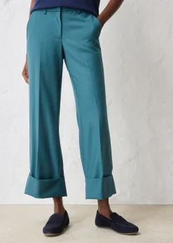 Pantalon évasé avec laine