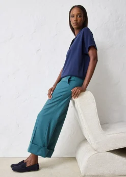 Pantalon évasé avec laine