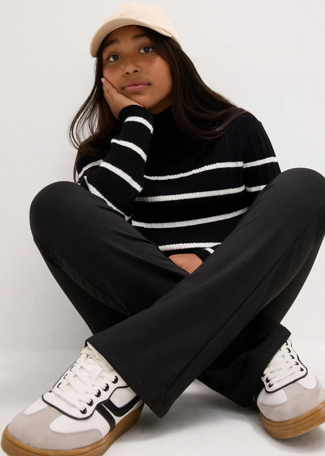 Pantalon évasé en jersey avec intérieur gratté