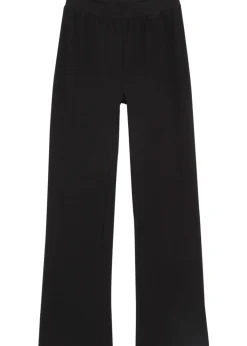 Pantalon évasée en coton extensible avec fentes sur les côtés