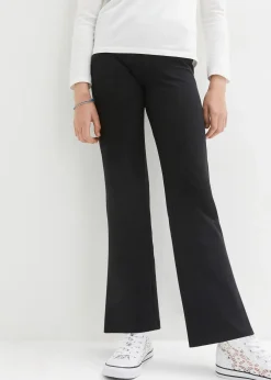 Pantalon évasée en coton extensible avec fentes sur les côtés