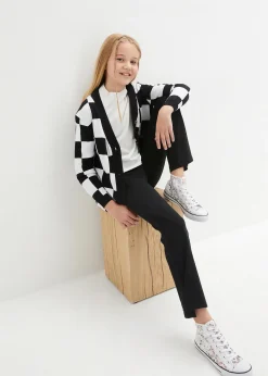 Pantalon évasée en coton extensible avec fentes sur les côtés