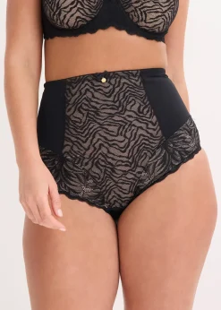 Panty sculptant à dentelle, maintien modéré