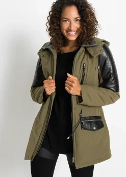 Parka à empiècements contrastants