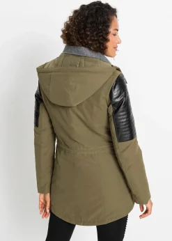 Parka à empiècements contrastants