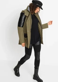 Parka à empiècements contrastants