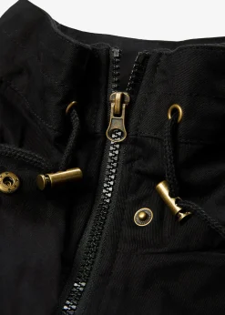 Parka courte en coton à col montant, cintrée