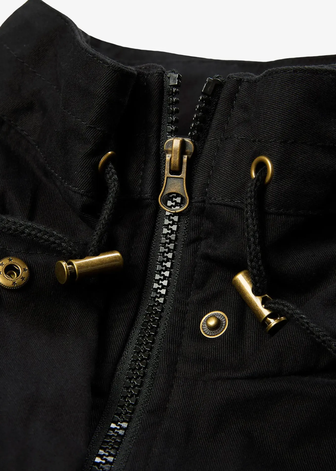 Parka courte en coton à col montant, cintrée