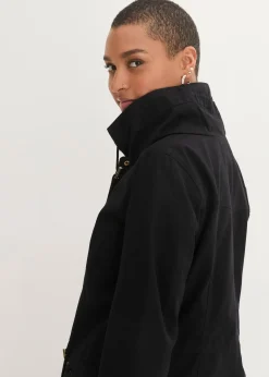 Parka courte en coton à col montant, cintrée