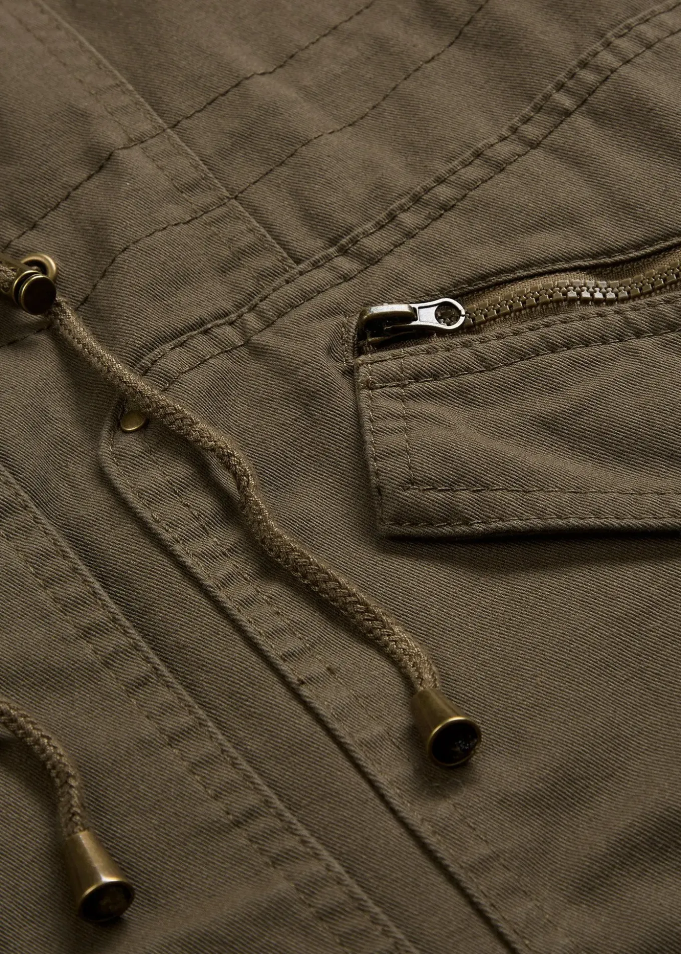 Parka courte en coton à col montant, cintrée