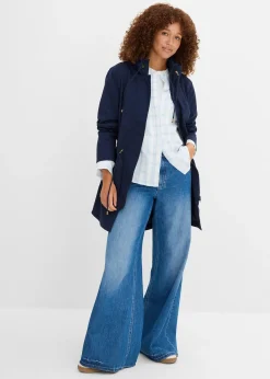 Parka courte en coton à col montant, cintrée