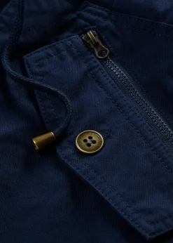 Parka courte en coton à col montant, cintrée