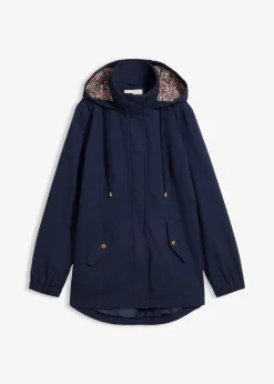 Parka de mi-saison en coton avec capuche imprimée