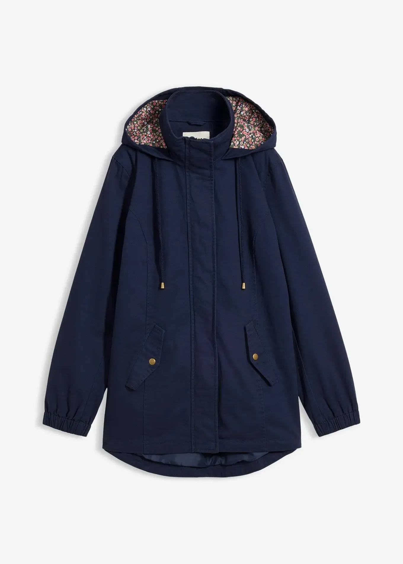 Parka de mi-saison en coton avec capuche imprimée