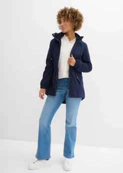 Parka de mi-saison en coton avec capuche imprimée