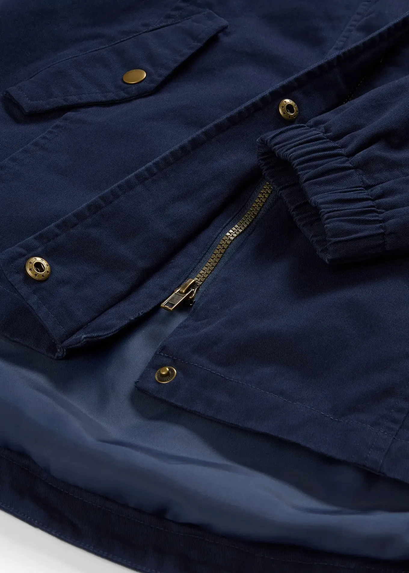 Parka de mi-saison en coton avec capuche imprimée