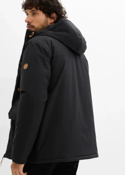 Parka d’hiver à capuche et détails enduits