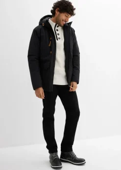 Parka d’hiver à capuche et détails enduits