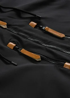 Parka d’hiver à capuche et détails enduits