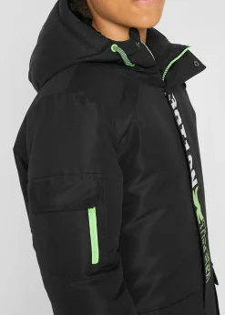 Parka d’hiver à capuche et détails sportifs