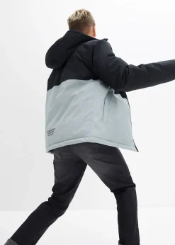 Parka d’hiver imperméable à capuche, style color block