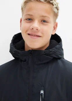 Parka d’hiver imperméable à capuche, style color block