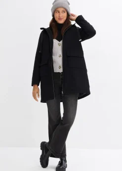 Parka d’hiver rembourrée à capuche doublée sherpa