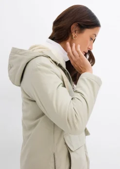 Parka d’hiver rembourrée à capuche doublée sherpa