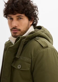 Parka d’hiver style militaire à doublure sherpa douce