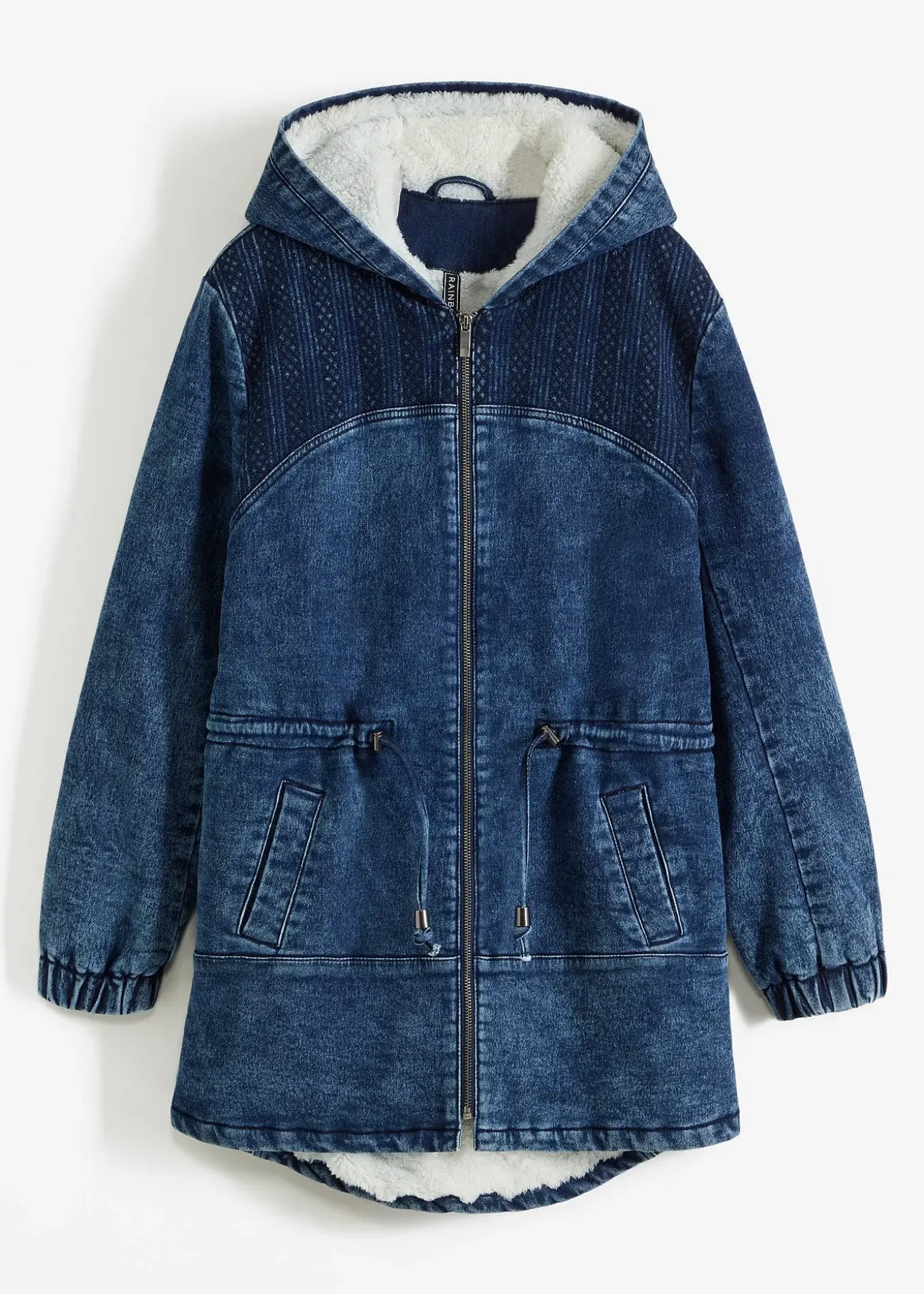Parka en jean avec maille peluche