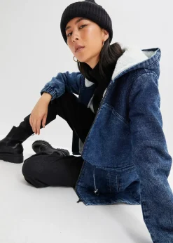 Parka en jean avec maille peluche