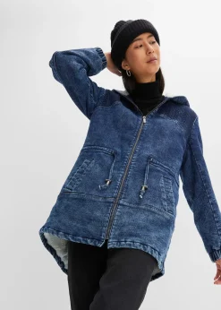 Parka en jean avec maille peluche