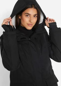 Parka imperméable avec polaire peluche dans la capuche