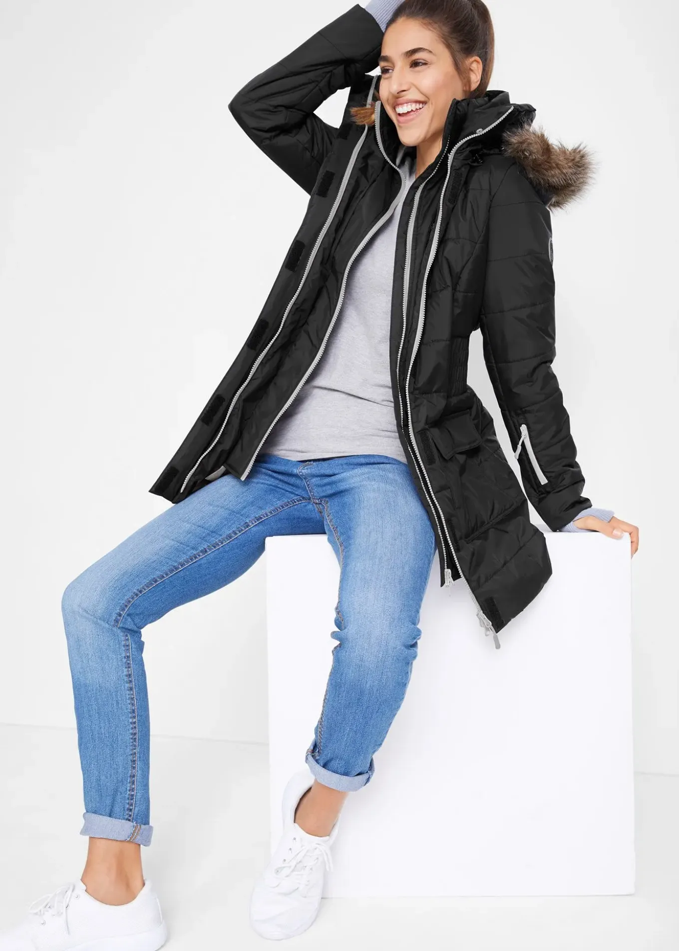 Parka longue style 2-en-1, matelassée et déperlante