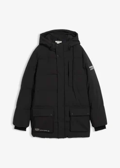 Parka matelassée à capuche et détails sportifs