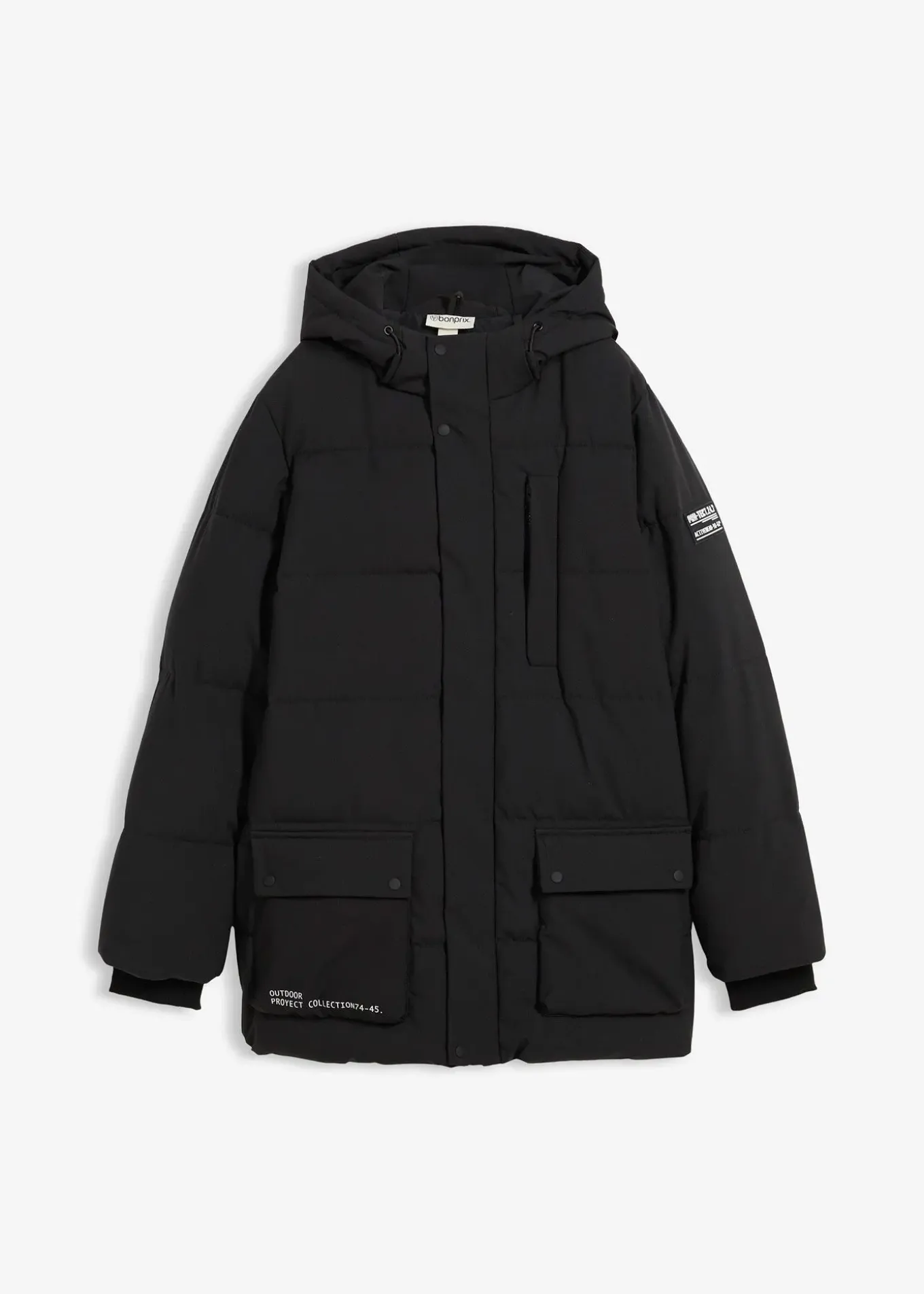 Parka matelassée à capuche et détails sportifs