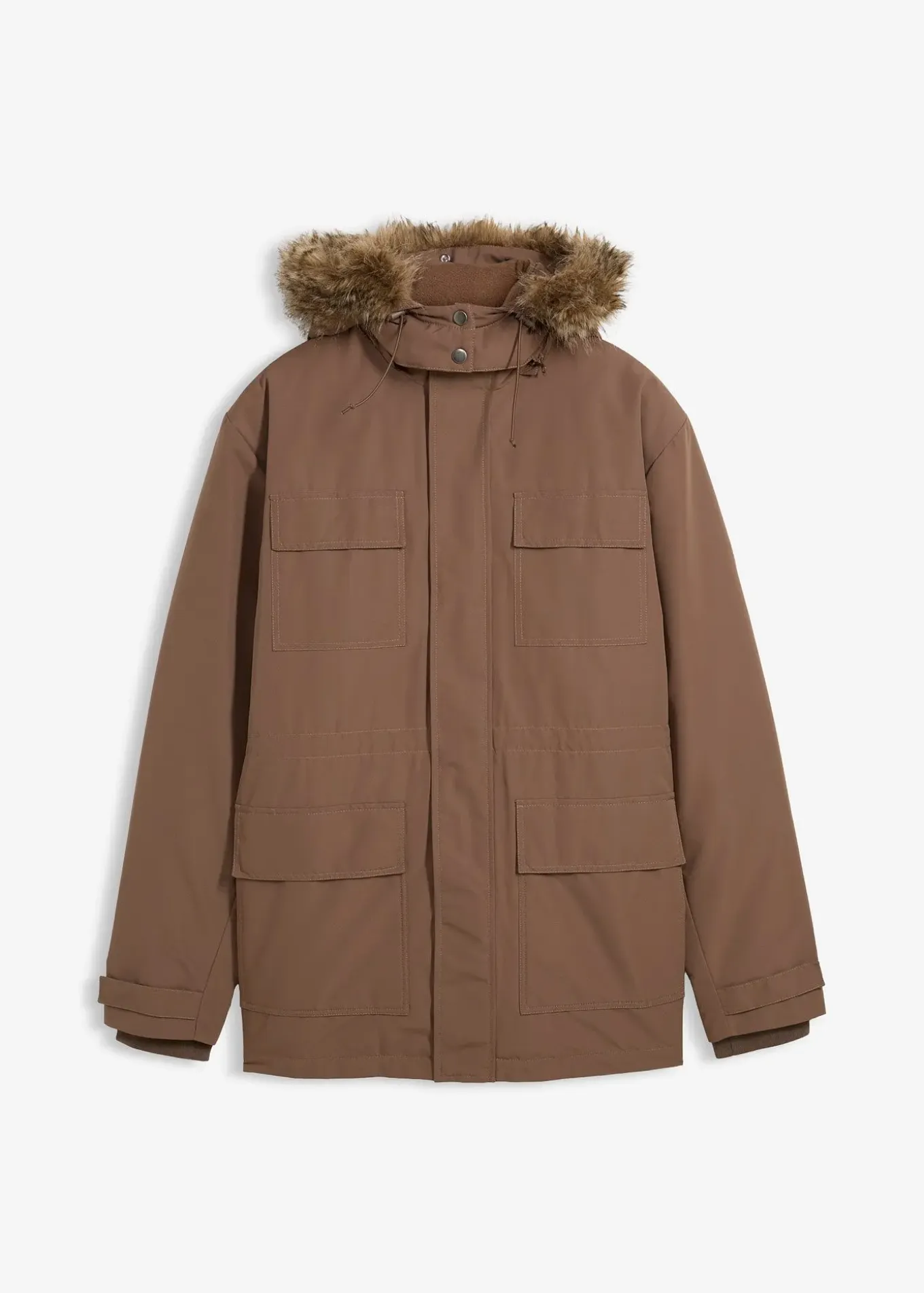 Parka rembourrée avec doublure polaire et capuche amovible