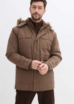 Parka rembourrée avec doublure polaire et capuche amovible