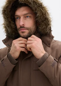 Parka rembourrée avec doublure polaire et capuche amovible